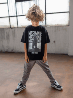 T-shirt  Czarny MASHMNIE - obrazek 2