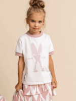 T-shirt Biało Różowy Loose Bluzz