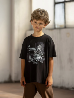 T-shirt Czarny Wolf MASHMNIE - obrazek 2