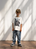T-shirt Biały Wolf MASHMNIE - obrazek 2
