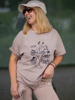 T-shirt Washed Martini Beż YOUR STORE - obrazek 2