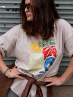 T-shirt Over Sun Beż YOUR STORE - obrazek 2