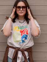 T-shirt Over Sun Beż YOUR STORE