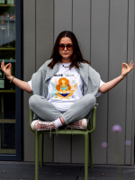 T-shirt Over Yoga White YOUR STORE - obrazek 2