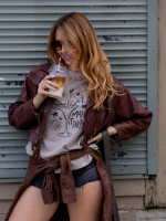 T-shirt Washed Martini Beż YOUR STORE - obrazek 5