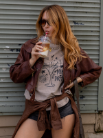 T-shirt Washed Martini Beż YOUR STORE