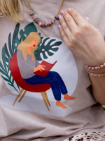 T-shirt Over Lazy Day Beż YOUR STORE - obrazek 3