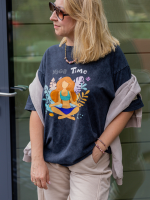 T-shirt Washed Yoga Navy YOUR STORE - obrazek 4