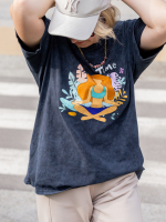 T-shirt Washed Yoga Navy YOUR STORE