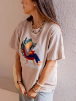 T-shirt Over Lazy Day Beż YOUR STORE