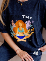 T-shirt Washed Yoga Navy YOUR STORE - obrazek 5