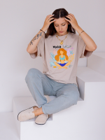 T-shirt Over Yoga Beż YOUR STORE - obrazek 3