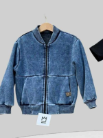 Bluza Bomberka Dekatyzowana na zamek Niebieska  MIMI