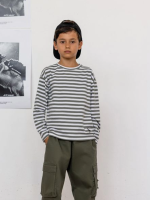 Longsleeve w paski khaki MASHMNIE - obrazek 3