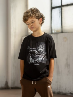 T-shirt Czarny Wolf MASHMNIE
