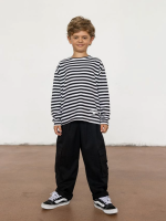 Longsleeve w paski czarne MASHMNIE - obrazek 3