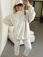 Bluza Oversize Melanż Beż bez kaptura YOUR STORE - obrazek 5