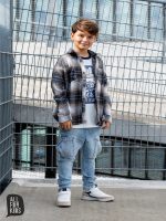 Koszula w niebieską kratę  ALL FOR KIDS - obrazek 4