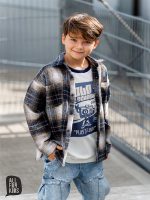 Koszula w niebieską kratę  ALL FOR KIDS - obrazek 2