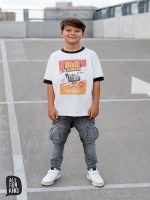 T-shirt śmietankowo/pomarańczowy  ALL FOR KIDS