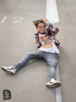 T-shirt śmietankowo/pomarańczowy  ALL FOR KIDS - obrazek 2