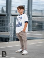 T-shirt śmietankowo/niebieski ALL FOR KIDS - obrazek 2