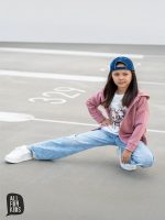 Spodnie Jeans z serduszkami ALL FOR KIDS - obrazek 3