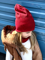 Czapka z Kominem Tie Dye RED NUNU - obrazek 5