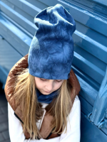 Czapka z Kominem Tie Dye BLUE NUNU - obrazek 2