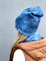 Czapka z Kominem Tie Dye BLUE NUNU