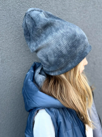 Czapka z Kominem Tie Dye DARK BLUE NUNU - obrazek 3