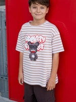 T-shirt w paski beżowe ALL FOR KIDS