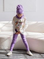 Legginsy z prążka R.I.B Fiolet FUNKIDS