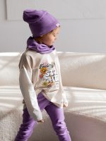 Legginsy z prążka R.I.B Fiolet FUNKIDS - obrazek 4
