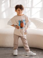 Spodnie Dresowe Beige FUNKIDS - obrazek 3