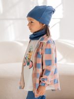 Koszula na Zamek w kratę Blue FUNKIDS