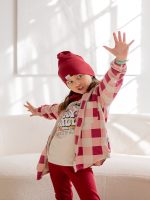 Legginsy z prążka R.I.B Burgund FUNKIDS - obrazek 4