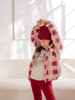 Koszula na Zamek w kratę Pink FUNKIDS - obrazek 4