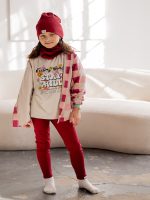 Legginsy z prążka R.I.B Burgund FUNKIDS - obrazek 3