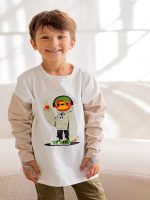 Longsleeve ecru/beige Leniwiec FUNKIDS - obrazek 3