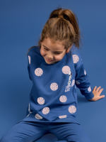 Tunika Niebieska w grochy LOOSE BLUZZ - obrazek 4