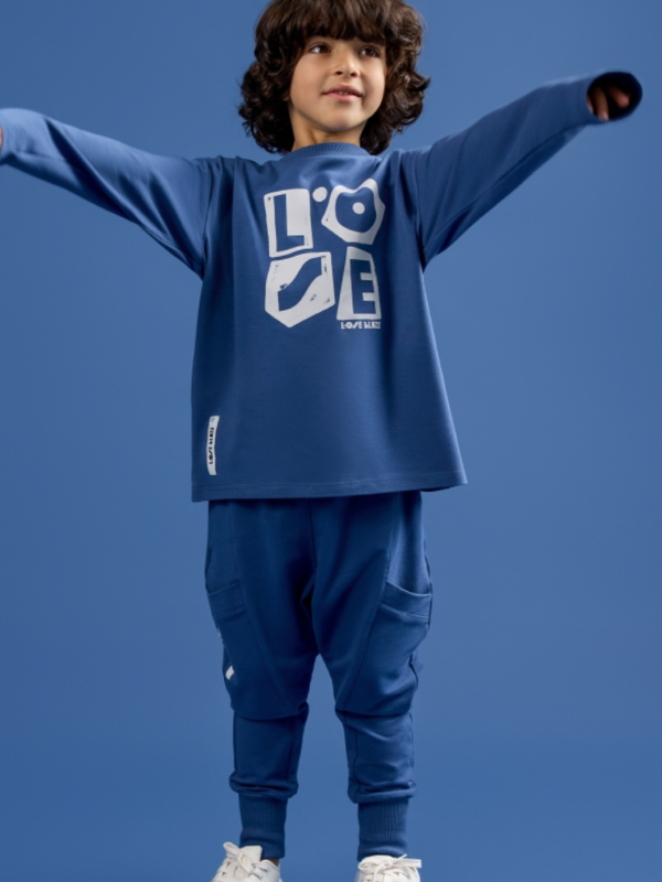 Projekt bez nazwy 10.png Longsleeve Niebieski LOOSE BLUZZ - obrazek 4