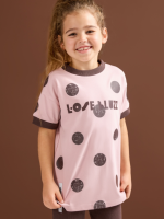 T-shirt w grochy różowy LOOSE BLUZZ