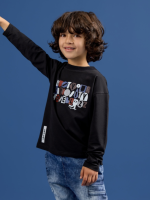 Longsleeve Czarny LOOSE BLUZZ - obrazek 2