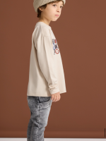 Longsleeve Beżowy LOOSE BLUZZ - obrazek 3