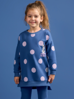 Tunika Niebieska w grochy LOOSE BLUZZ - obrazek 2
