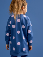 Tunika Niebieska w grochy LOOSE BLUZZ - obrazek 3